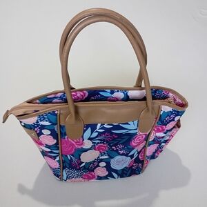 Fit And Fresh Insulated Lunch Tote Bag Floral With Zipper